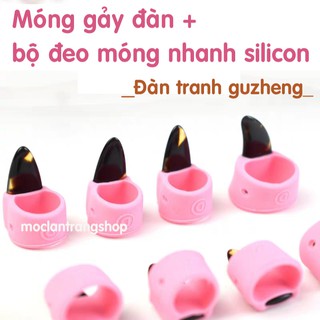 Combo móng đàn tranh + bao đeo móng silicon nhiều size cho đàn guzheng Trung Quốc