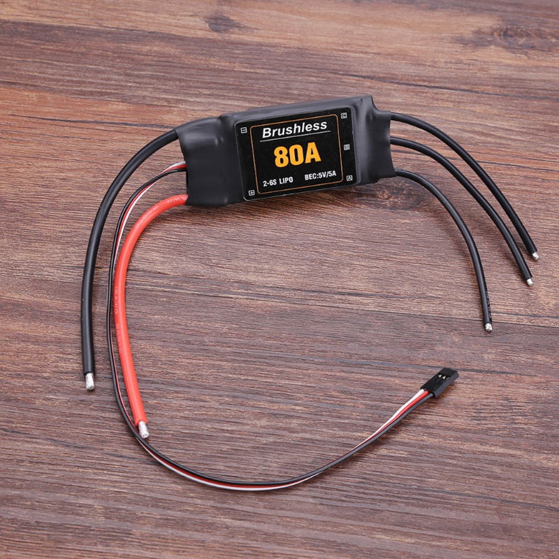Bộ điều khiển tốc độ không chổi than QUU RC ESC 80A 2-6S với pin UBEC cho máy bay trực thăng