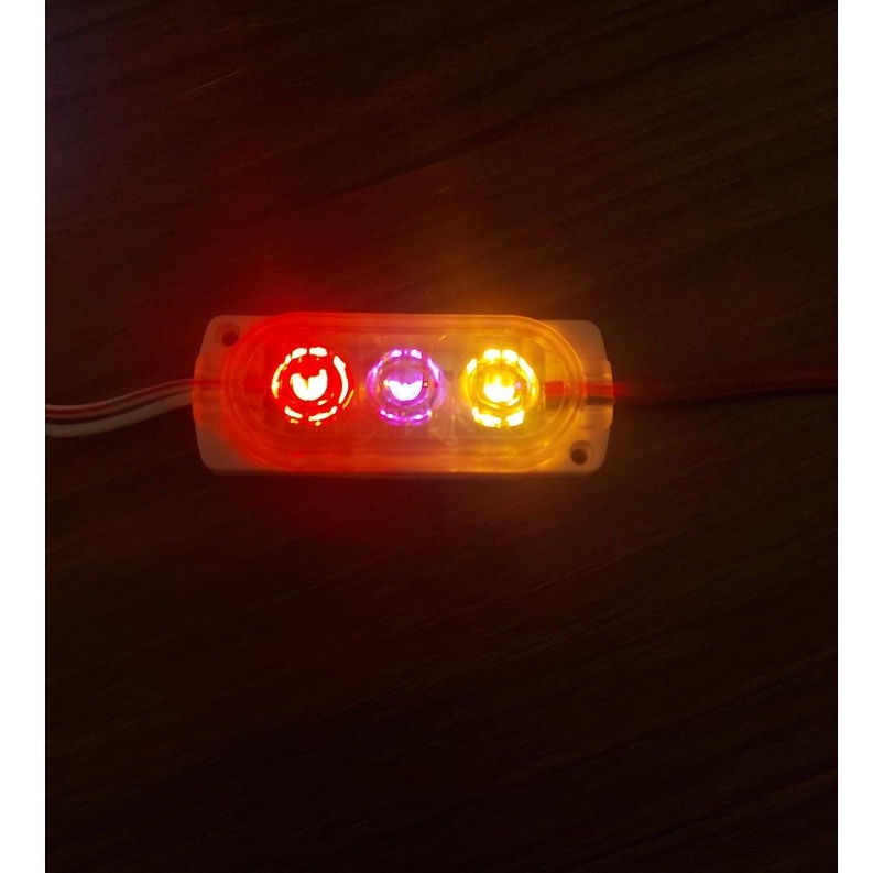 Led nháy ga lăng 7 màu điện chung 12v - 24v, Loại  tấm nháy 3 mắt