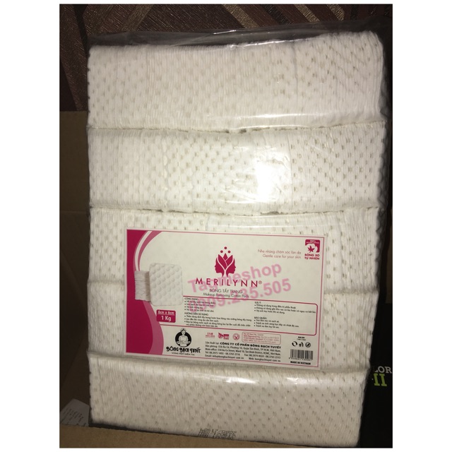 Bông tẩy trang Bạch Tuyết hạt massage Merilynn - gói 1kg | BigBuy360 - bigbuy360.vn