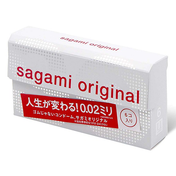 Bao cao su siêu mỏng Sagami Original 0.02 - hộp 6 bao - Nhật Bản - Chính hãng