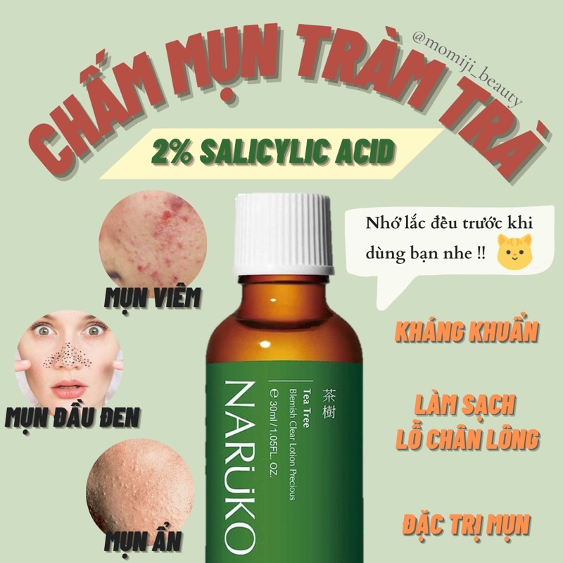 Chấm mụn tràm trà Naruko 10ml