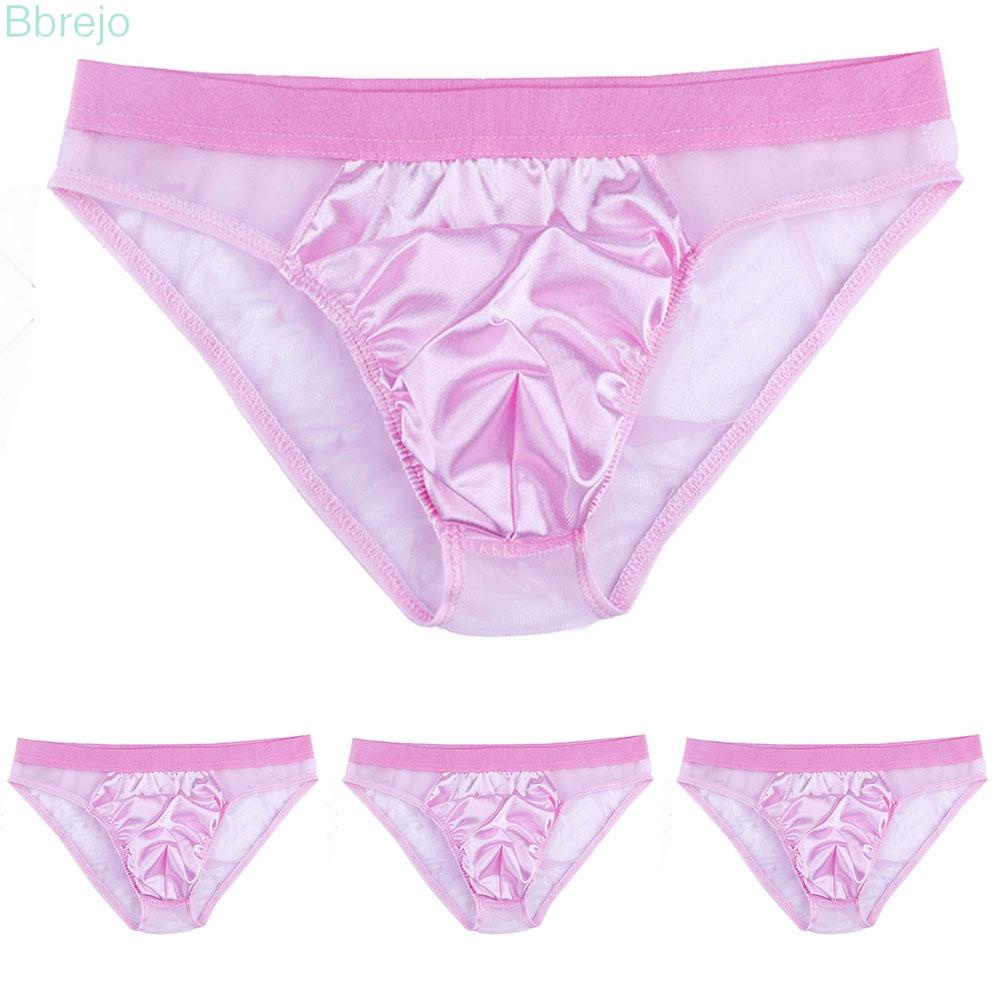 Quần Lót Vải Satin Lưng Thấp Phối Lưới Thời Trang Cho Nam