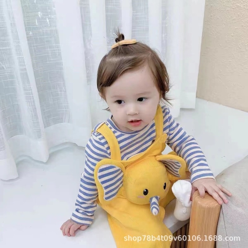 Bộ Áo Liền Quần Tay Dài Bằng Cotton In Họa Tiết Động Vật Dễ Thương Thời Trang Mùa Thu Cho Bé Trai Và Gái 0-2 Tuổi