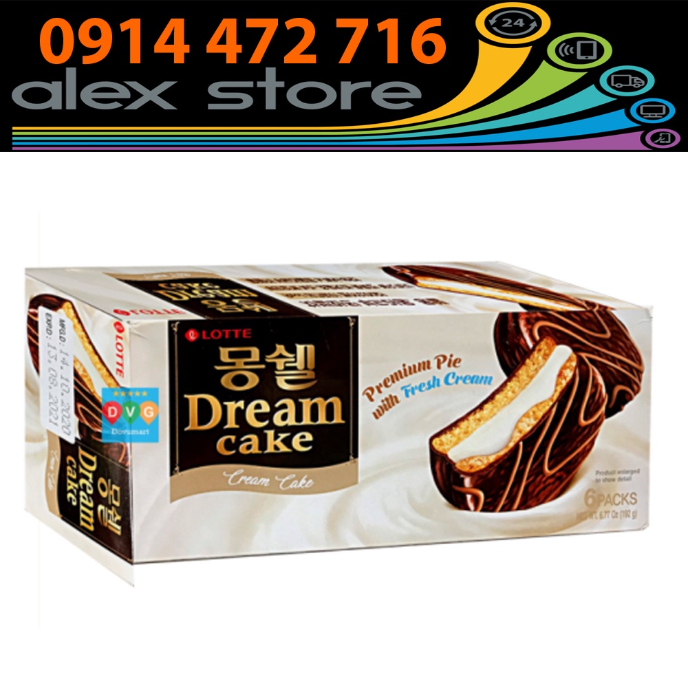 Bánh Mongswell Nhân Kem Lotte Hộp 192 Gram - Nhập Khẩu Hàn Quốc