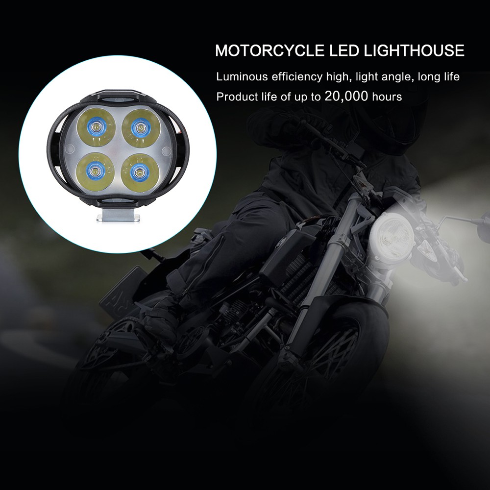IN STOCK 9-85V 4 LED Light Motorcycle LED Light High Power Super Bright White 5700 ~ 7000K For Motorcycle E-bike Scooter Lighting