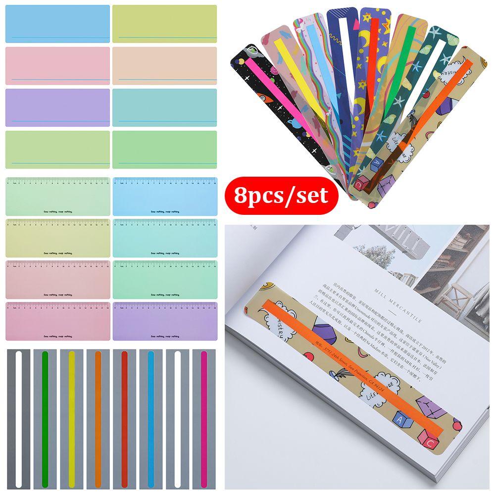 Bộ 8 Miếng Dán Đánh Dấu Trang Sách Bằng Nhựa Nhiều Màu Sắc Tiện Dụng