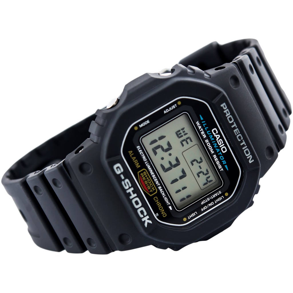 Đồng hồ nam dây nhựa Casio G-Shock chính hãng Anh Khuê DW-5600E-1VDF (42mm)