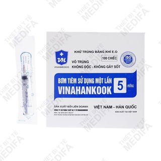 [Hộp 100 chiếc] Bơm tiêm y tế Vinahankook (1ml, 3ml, 5ml, 10ml)
