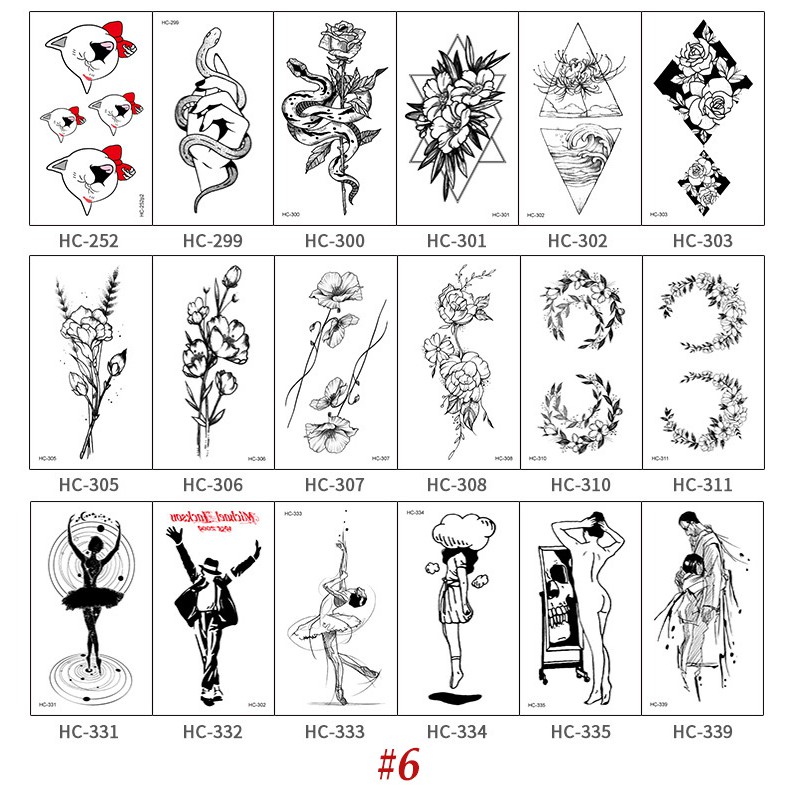 Set 18 Bảng Xăm Dán Mini Tattoo Họa Tiết Đa Dạng Dễ Thương - Hình Xăm Sang Chảnh Hàn Quốc