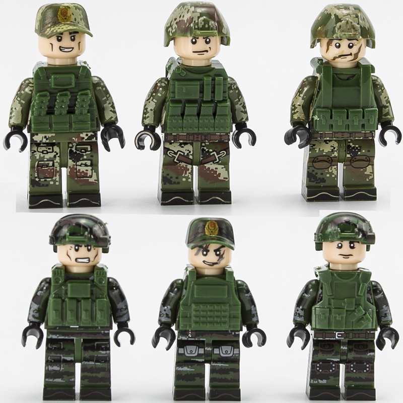 Minifigures - Combo 6 lính quân sự TBS trang bị đầy đủ vũ khí - U.S Army