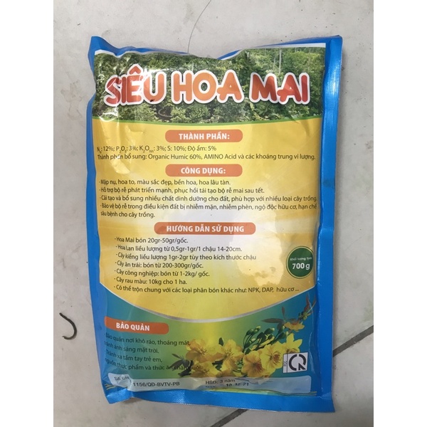 Phân bón cứ chuyên dùng cho hoa mai- gói 700gam