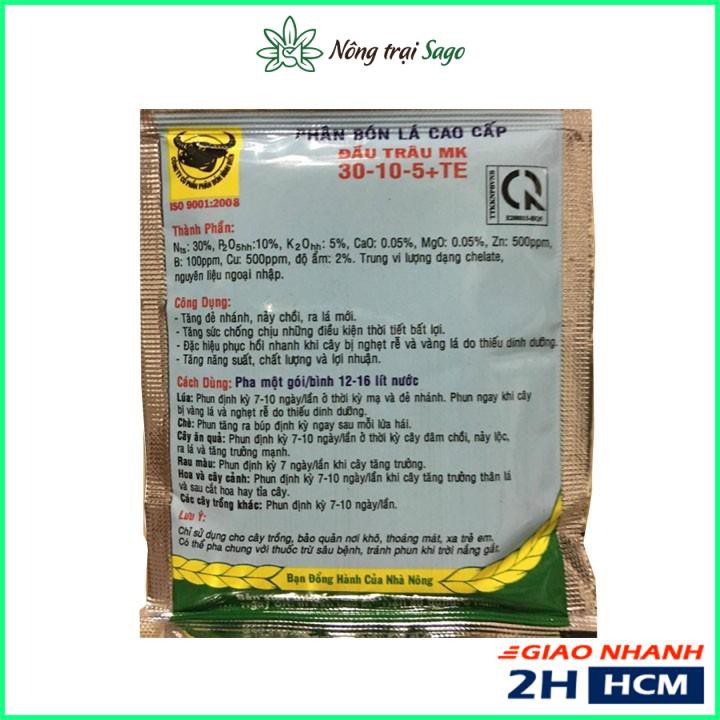 Phân Bón Lá Đầu Trâu Kích Đẻ Nhánh, Nảy Chồi, Ra Lá - Đầu Trâu MK 30-10-5 (gói 10gram)