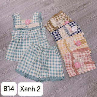 Bộ mặc nhà vải đũi lạnh mềm mát, có size 38-85kg mã B14