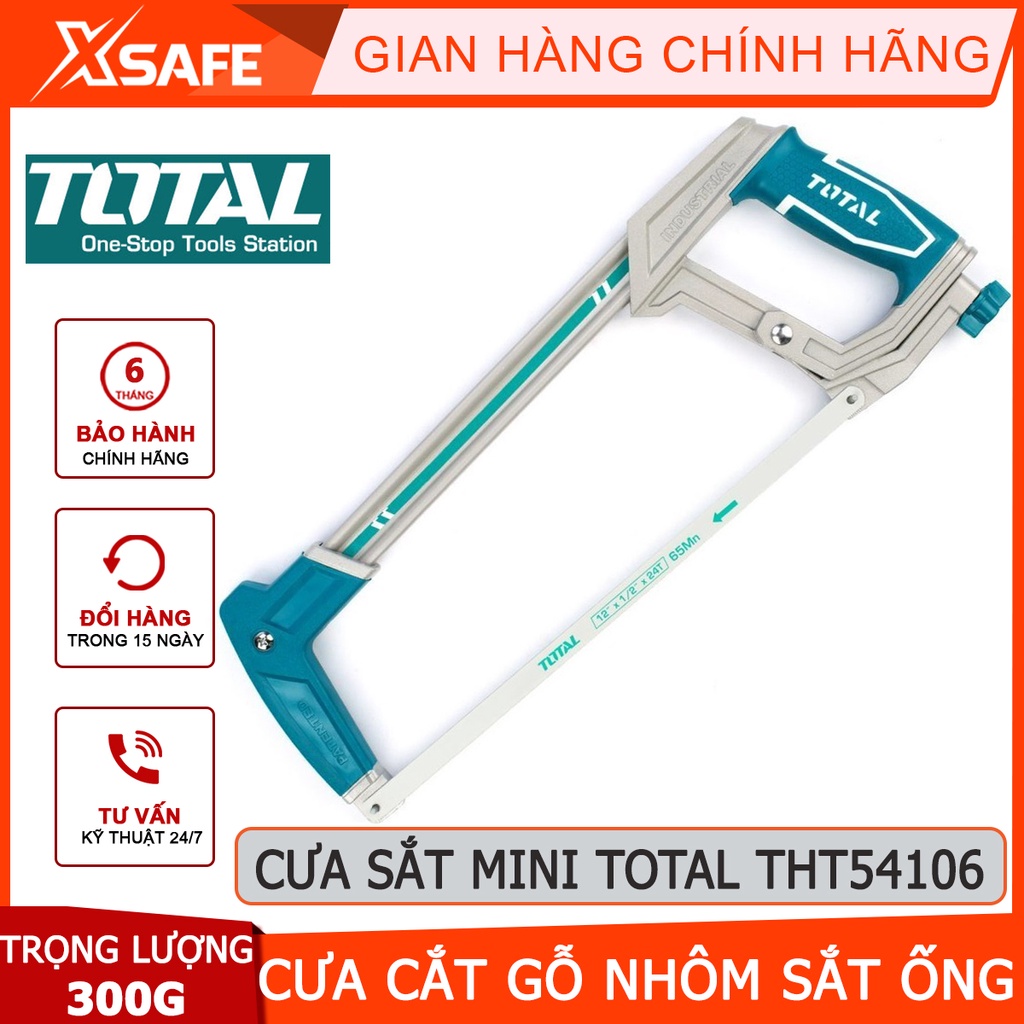 Khung cưa sắt TOTAL THT54106 Cưa cắt sắt cầm tay kích thước 300mm, dùng cưa, cắt các loại gỗ, sắt, nhôm - [XSAFE]