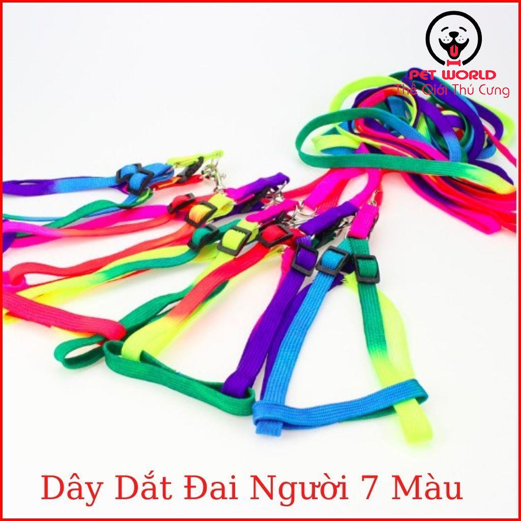 Dây Dắt Đai Người Cầu Vồng Cho Chó Mèo Dưới 5kg