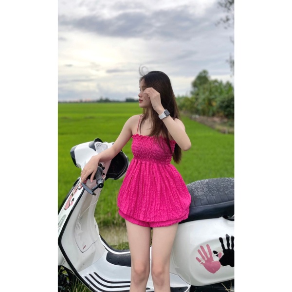 Set babydoll hai dây kèm quần siêu xinh PLS16