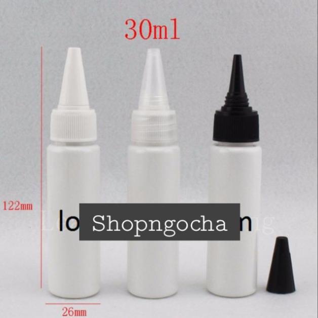 [10ml,20ml,30ml] Chai nhựa pet Trắng Sữa chiết mỹ phẩm , phụ kiện du lịch