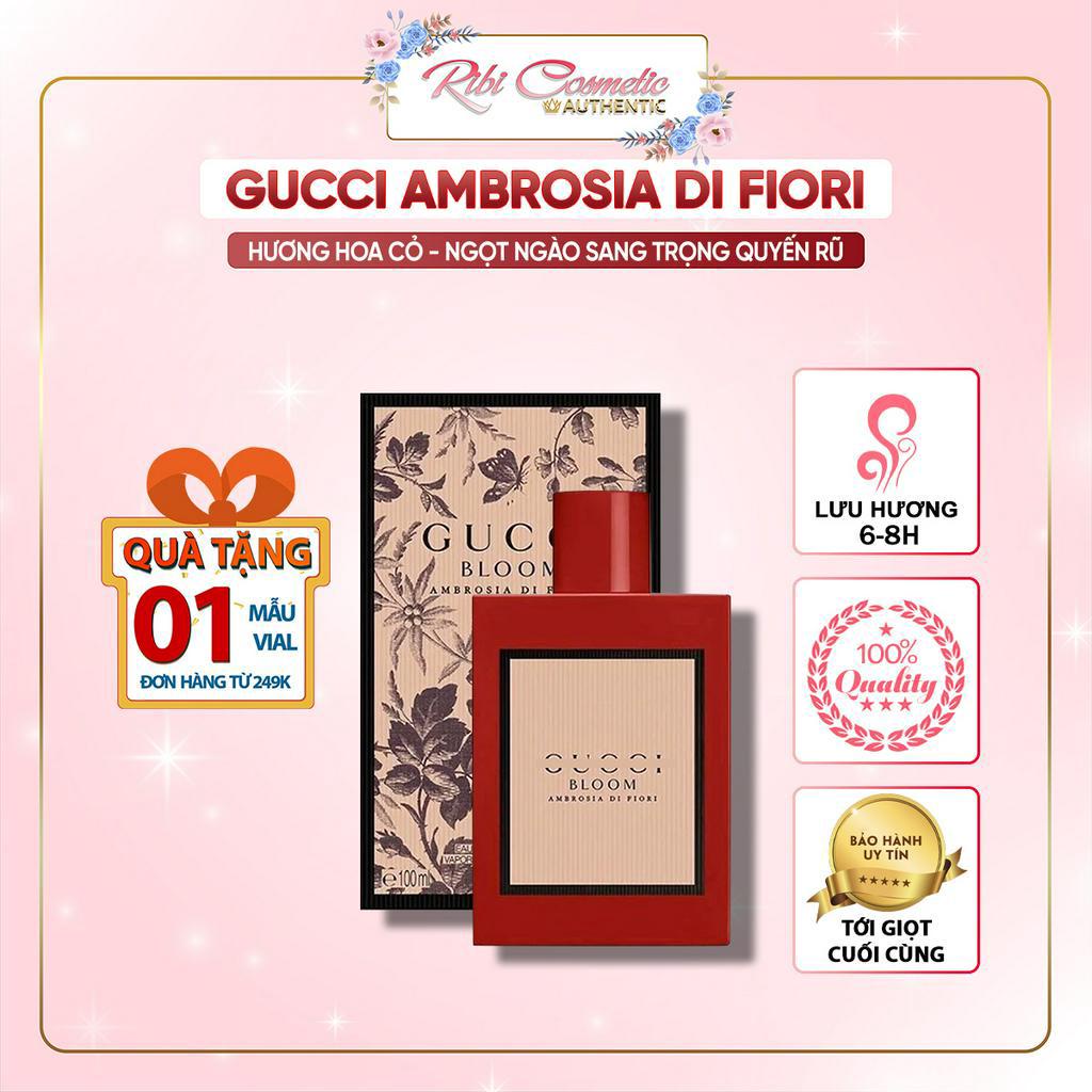 Nước Hoa Nữ Gucci Bloom Đỏ Ambrosia Di Fiori Thơm Lưu Hương Lâu Quyến Rũ Nữ Tính Sang Trọng Tinh Tế Ribicosmetics