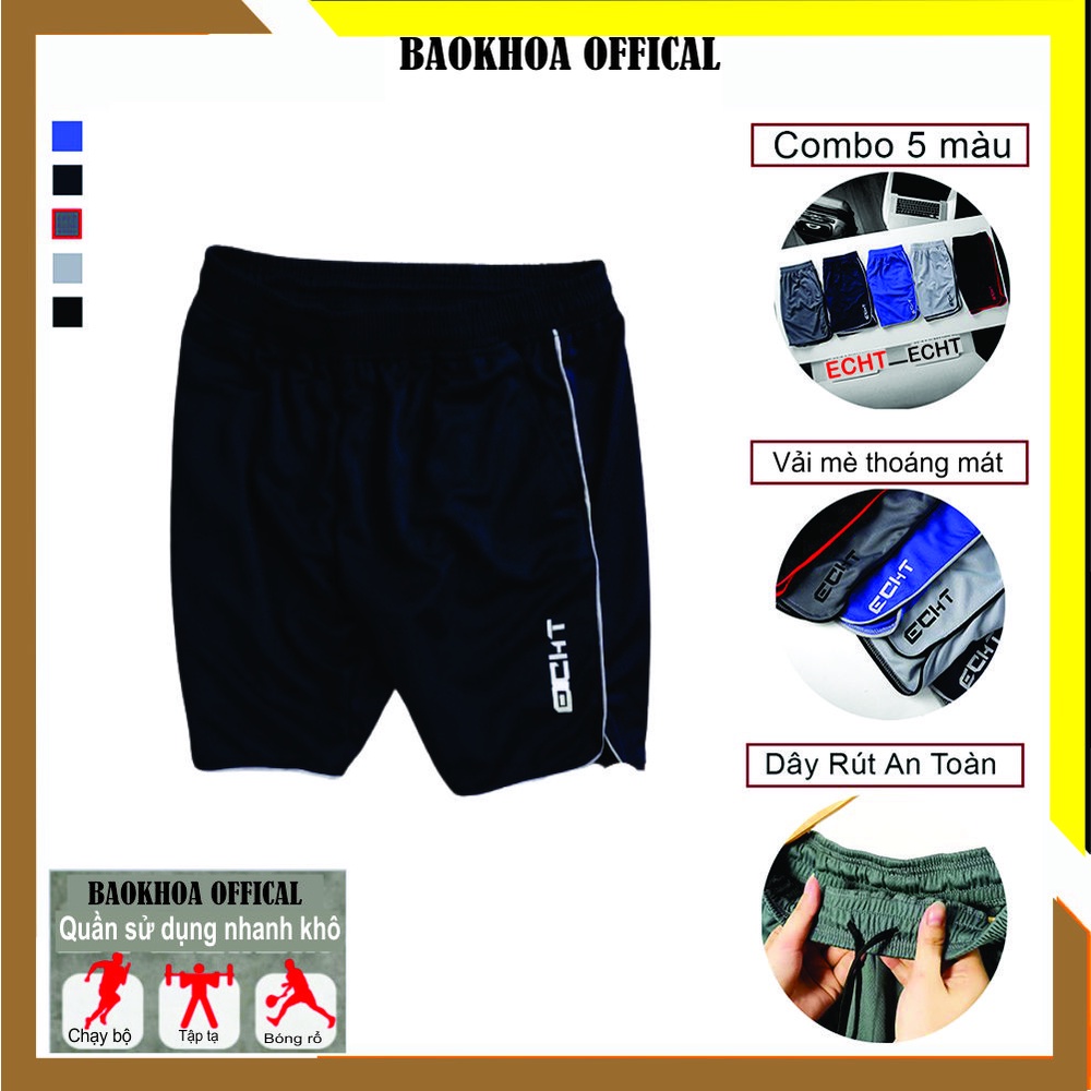 Quần đùi thể thao ECHT, Combo 3 Quần tập gym,Quần chạy bộ BAOKHOA OFFICAL size L XL 2XL 3XL.