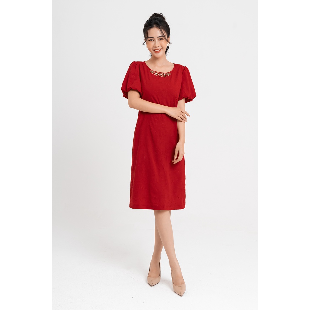 Đầm Dạ Hội SHE'S BACK Tay Phồng Đính Đá S63T22Q016