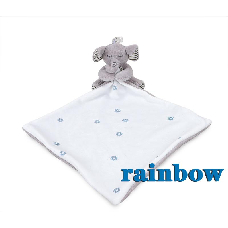 RAINBOW-Baby Security Blanket Baby Cute Animal Soothing Towel Doll Newborn Nibble Sleep Toys Snuggle Blankets