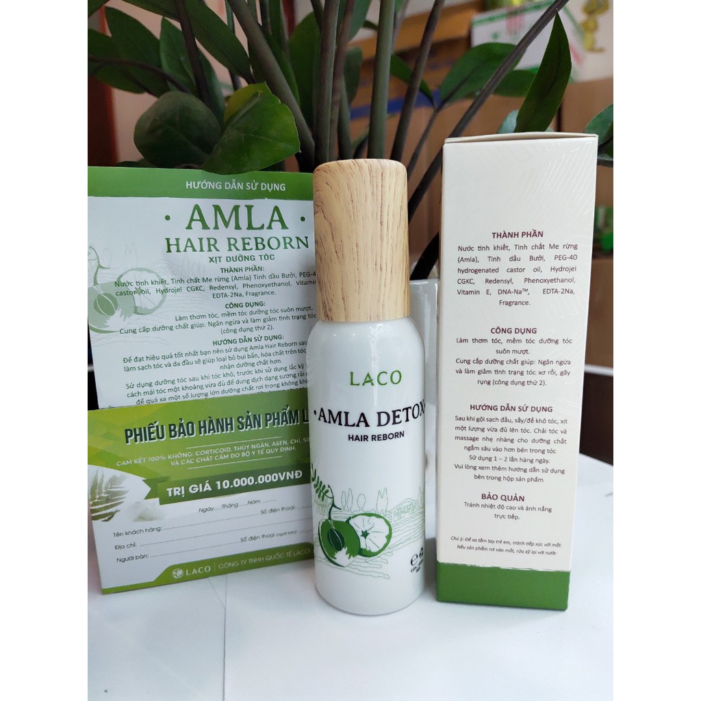 Bộ dầu Gội đầu + Xả Laco Organic Amla detox kèm xịt dưỡng tóc serum ngăn rụng tóc và kích thích mọc tóc siêu HOT