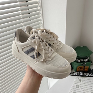 Giày thể thao đế bằng buộc dây thoải mái cho nữ