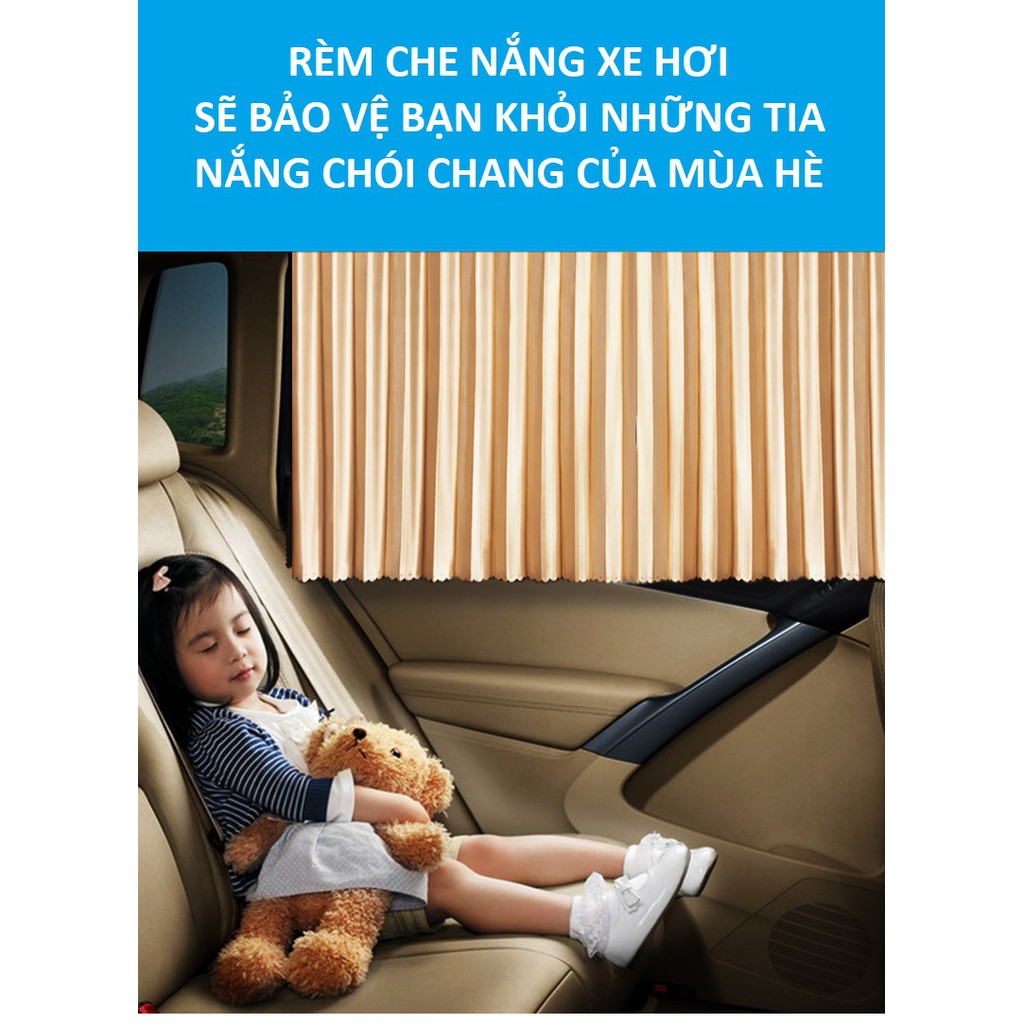 Rèm Che Nắng Ô Tô - Rèm Vải Che Nắng 4 Cửa kính Ô Tô Cao Cấp - Nam Châm Tự Vào Cửa - Tháo Nắp Dễ Dàng