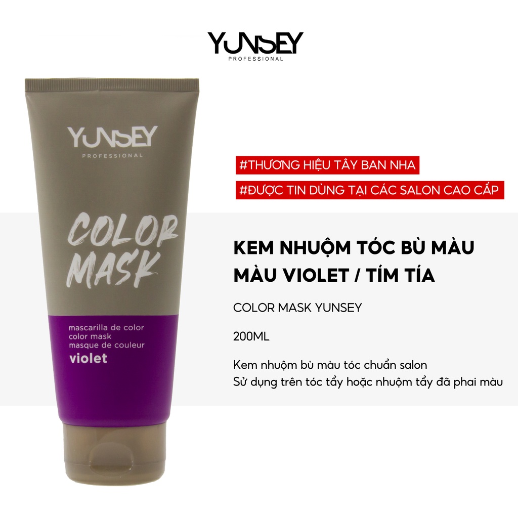 Kem nhuộm dưỡng tóc màu tím Violet Color Mask Yunsey 200ml