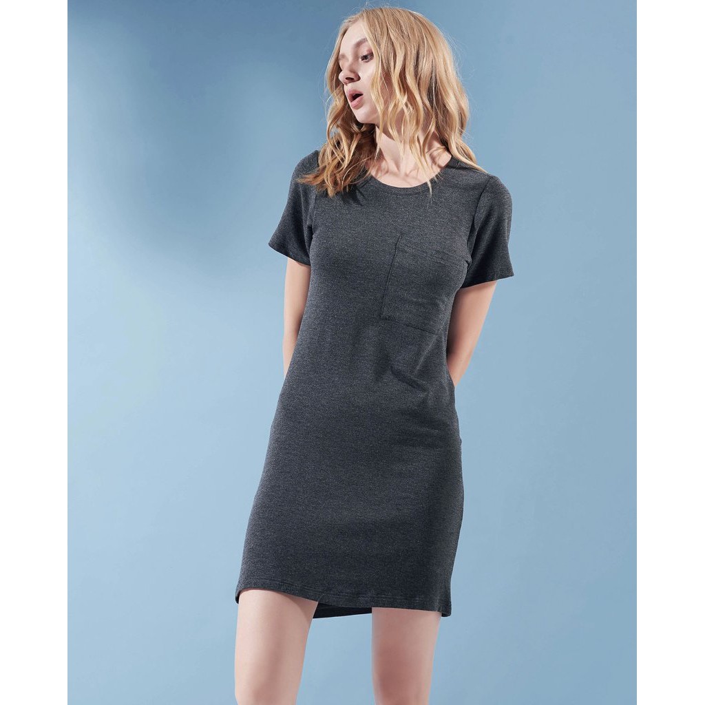 [Mã FASHIONMALLT4 giảm 15% đơn 150k] Đầm Suông Nữ The Cosmo KINSLEY DRESS Màu Xám Đậm TC2005224DG