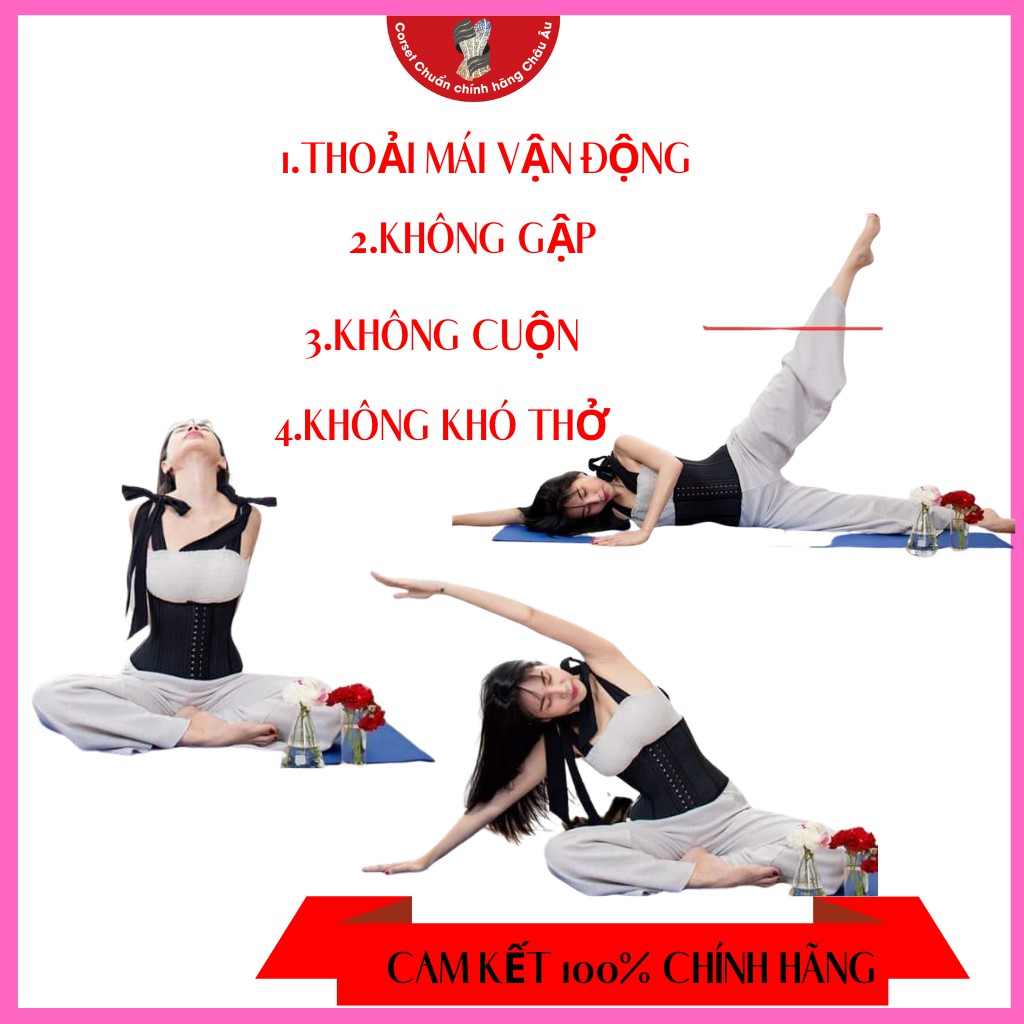 Nịt bụng latex giảm mỡ chính hãng 25 thanh xương không cuộn gập nhập khẩu Châu Âu- Corset Chuẩn | BigBuy360 - bigbuy360.vn