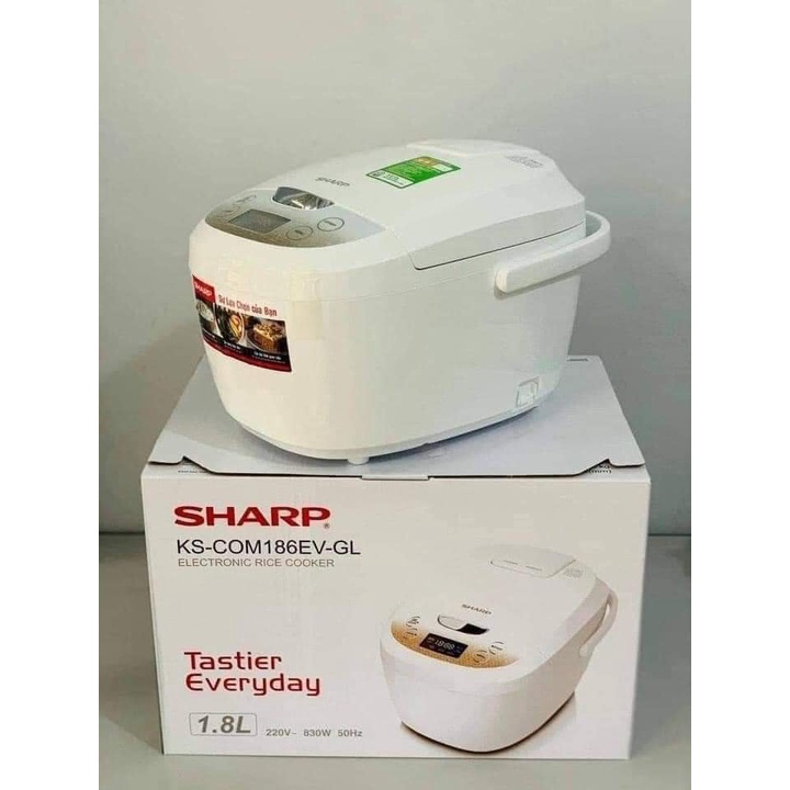 Nồi cơm điện tử Sharp KS-COM186EV-GL Dung tích 1,8L, Công suất 830W thương hiệu Nhật Bản BH 12 tháng