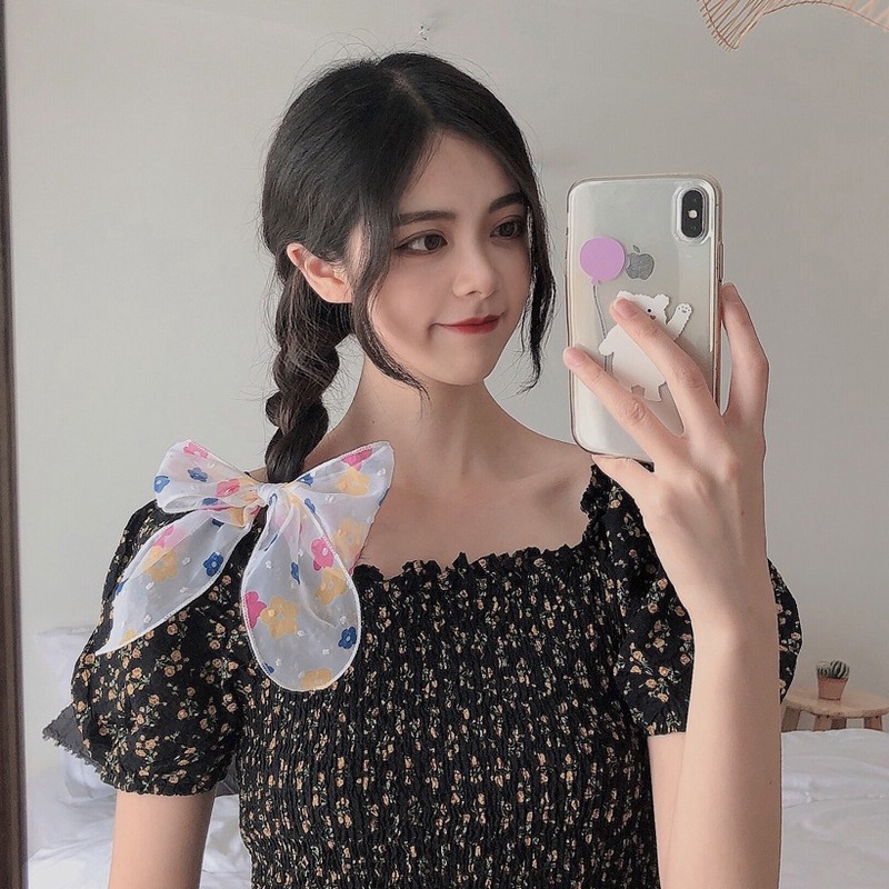 We Flower Dây Cột Tóc Ruy Băng Thắt Nơ Nhiều Màu Phong Cách Hàn Quốc Thời Trang Cho Nữ