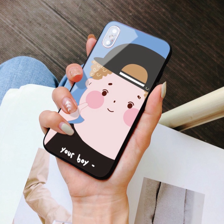 Ốp lưng iphone 6, 7, 8 Plus, X, XS, XR, XSMAX, 11, 11PRO, 11 PROMAX, 12, 13 PROMAX CỐ BÉ, CÂU BÉ đẹp tươi BẰNG KÍNH PKVN