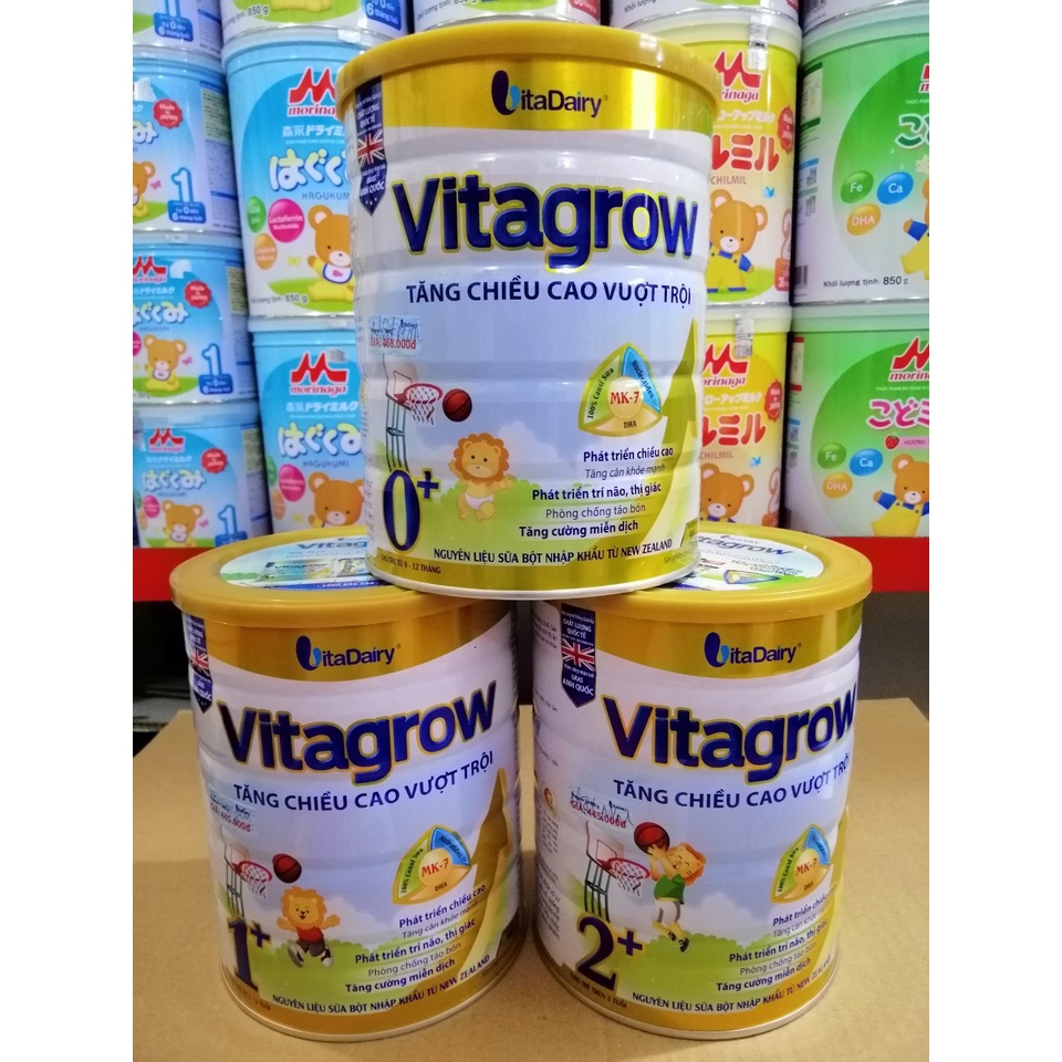 [CHÍNH HÃNG] Sữa bột Vitagrow 1+ và 2+ lon 900g (Phát triển chiều cao)