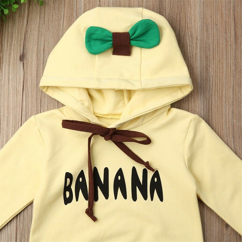 Jumpsuit tay dài hoạ tiết quả chuối đáng yêu xinh xắn cho bé