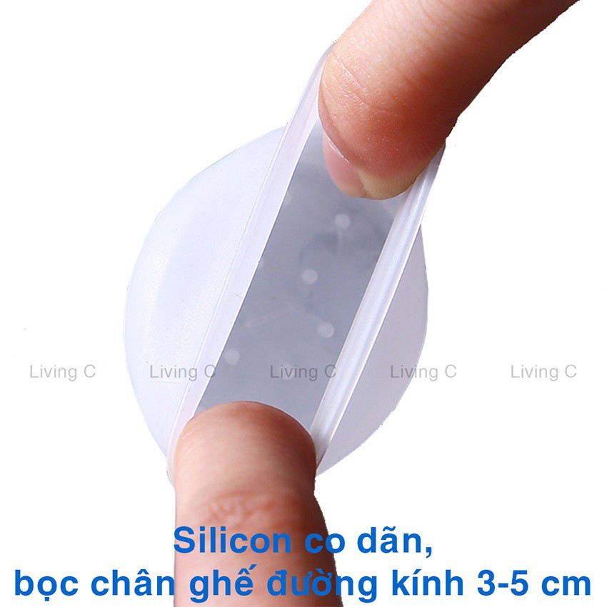 Bộ 04 Miếng lót Silicon bọc chân bàn ghế chống trơn trượt, trầy nền nhà