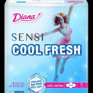 [ Rẻ vô địch]Băng vệ sinh  Diana Sensi Cool Fresh siêu mỏng , mát lạnh