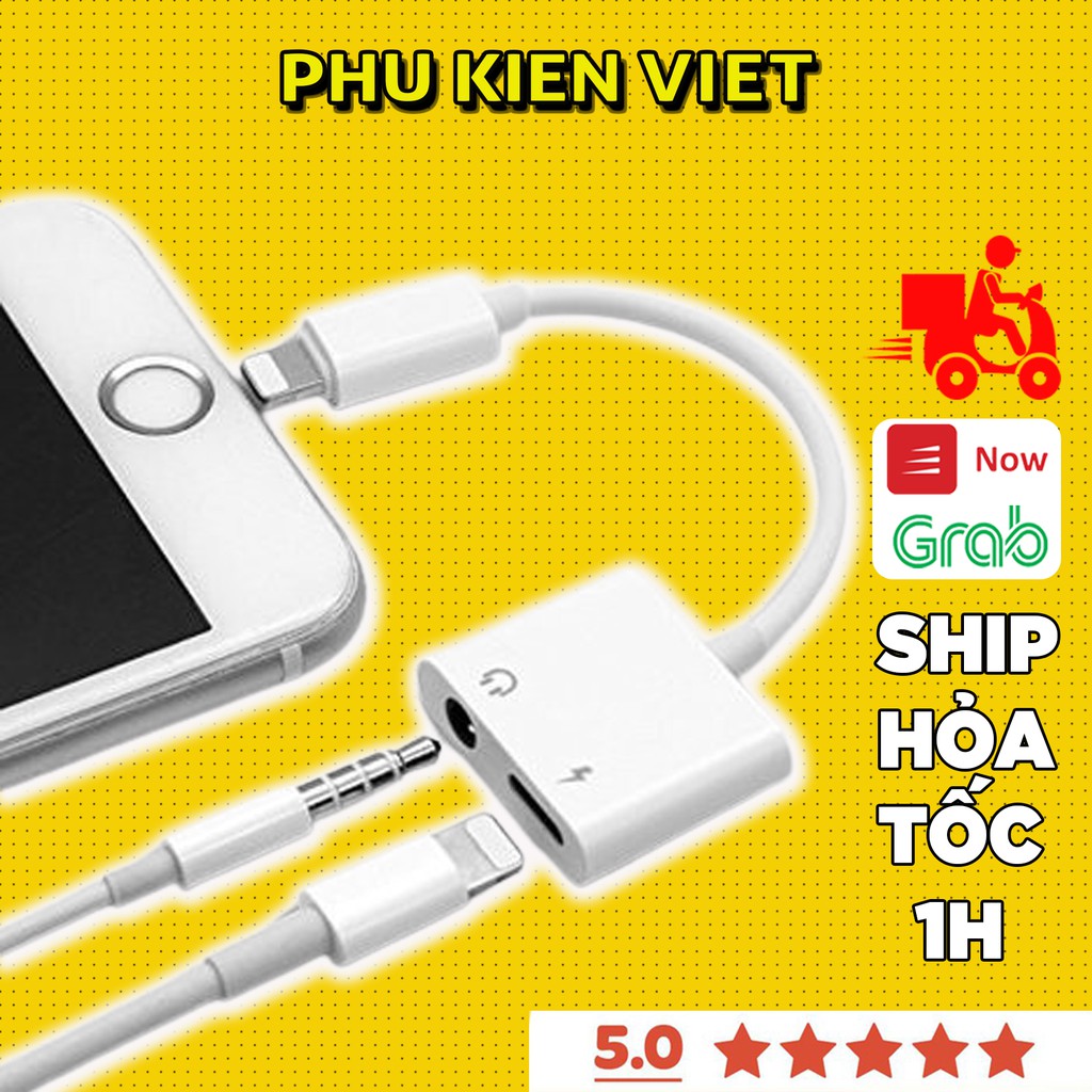 jack chuyển đổi iphone 2in1 Lightning và Jack 3.5,Có Hỗ Trợ Mic Vừa Sạc Vừa Cắm Tai Nghe iphone / ipad - Phụ Kiện Việt