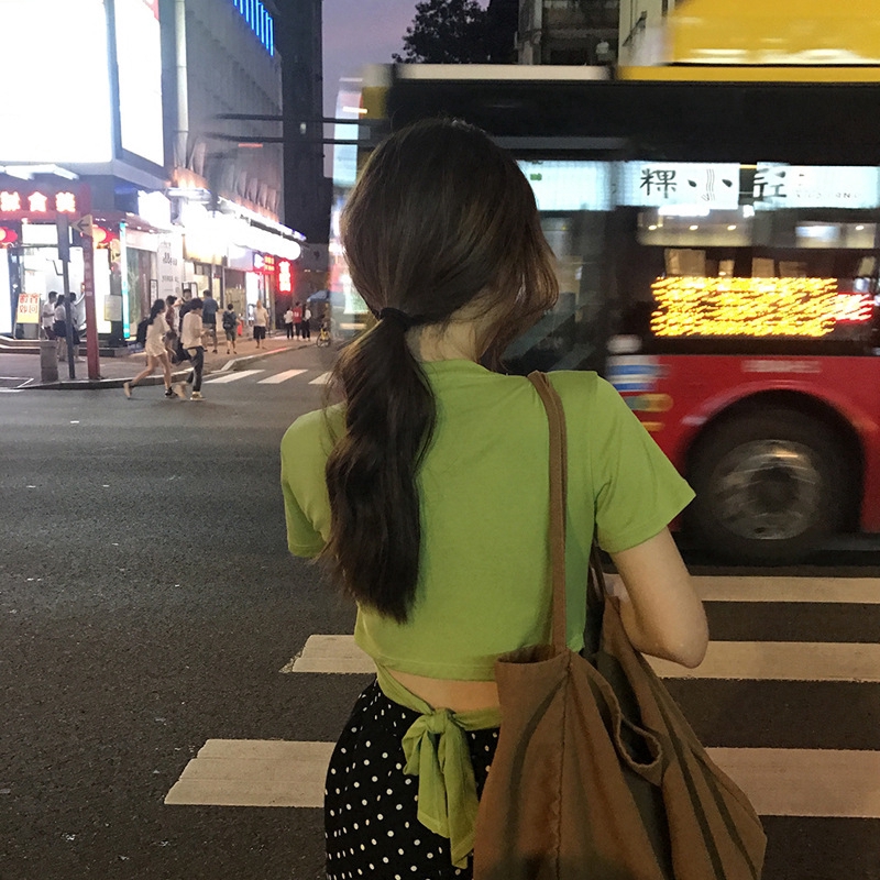 2pcs/women Wave point loose long pants + sexy short sleeve T-shirt | BigBuy360 - bigbuy360.vn