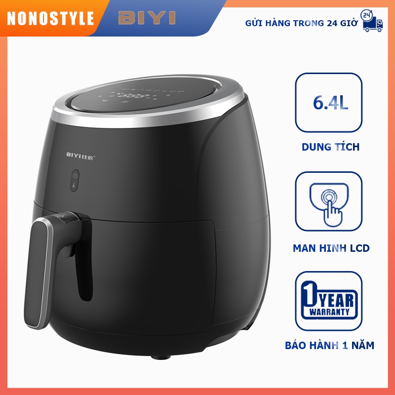 BIYI Nồi chiên không dầu công suất lớn điện tử 6.4 lít AF25A Chính hãng - Công nghệ Chiên 360 Độ-BH 1 năm