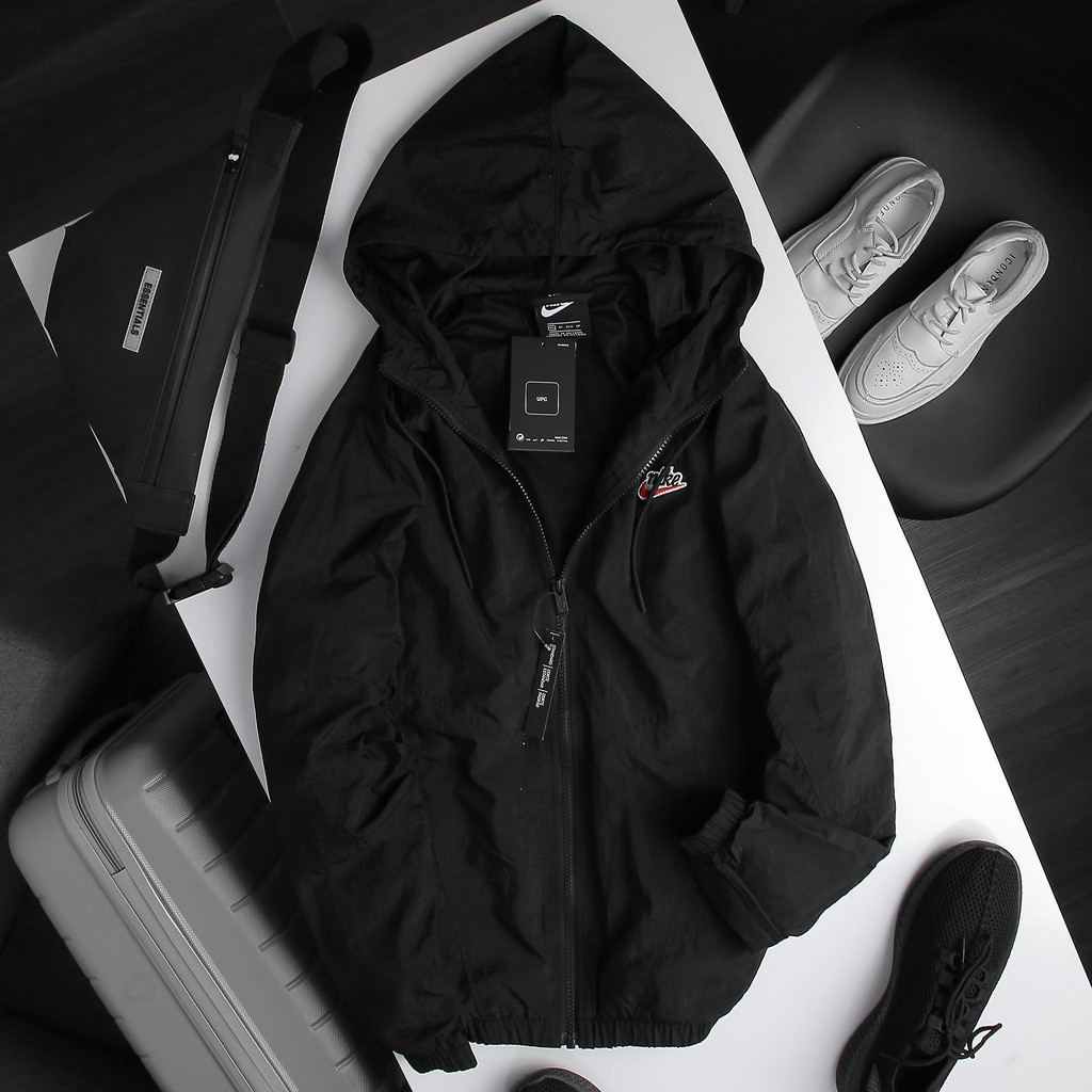 NIKE - Áo khoác thể thao nam nữ Nike NSW Heritage Windrunner Jacket chính hãng - Đen