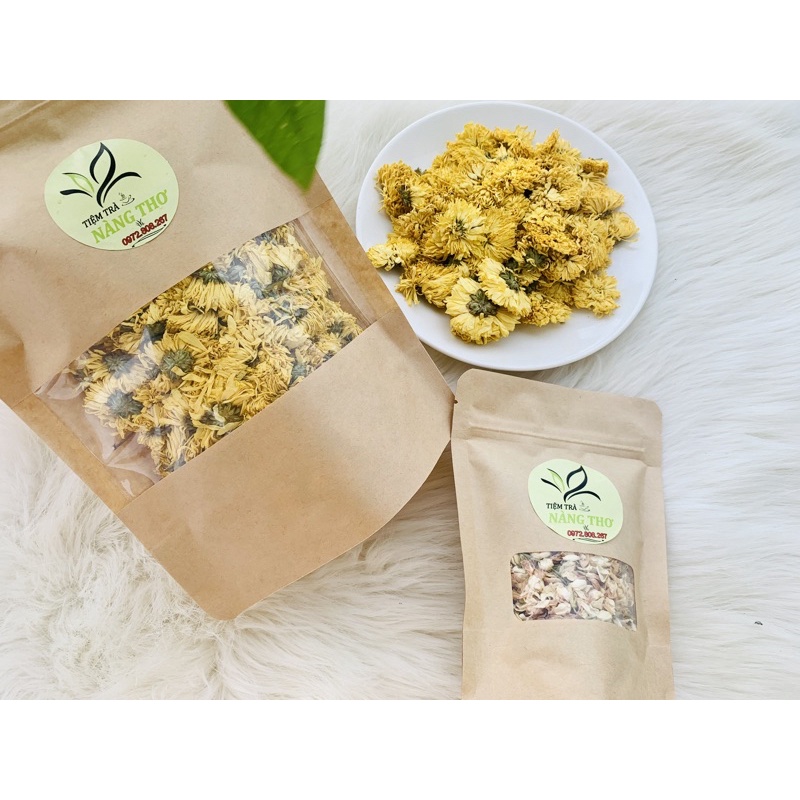 ✅[HÀNG LOẠI 1]200gr Trà Hoa Cúc Vàng Sấy Khô Hoàng Cúc Nguyên Bông Tự Nhiên, Đẹp Da, An Thần