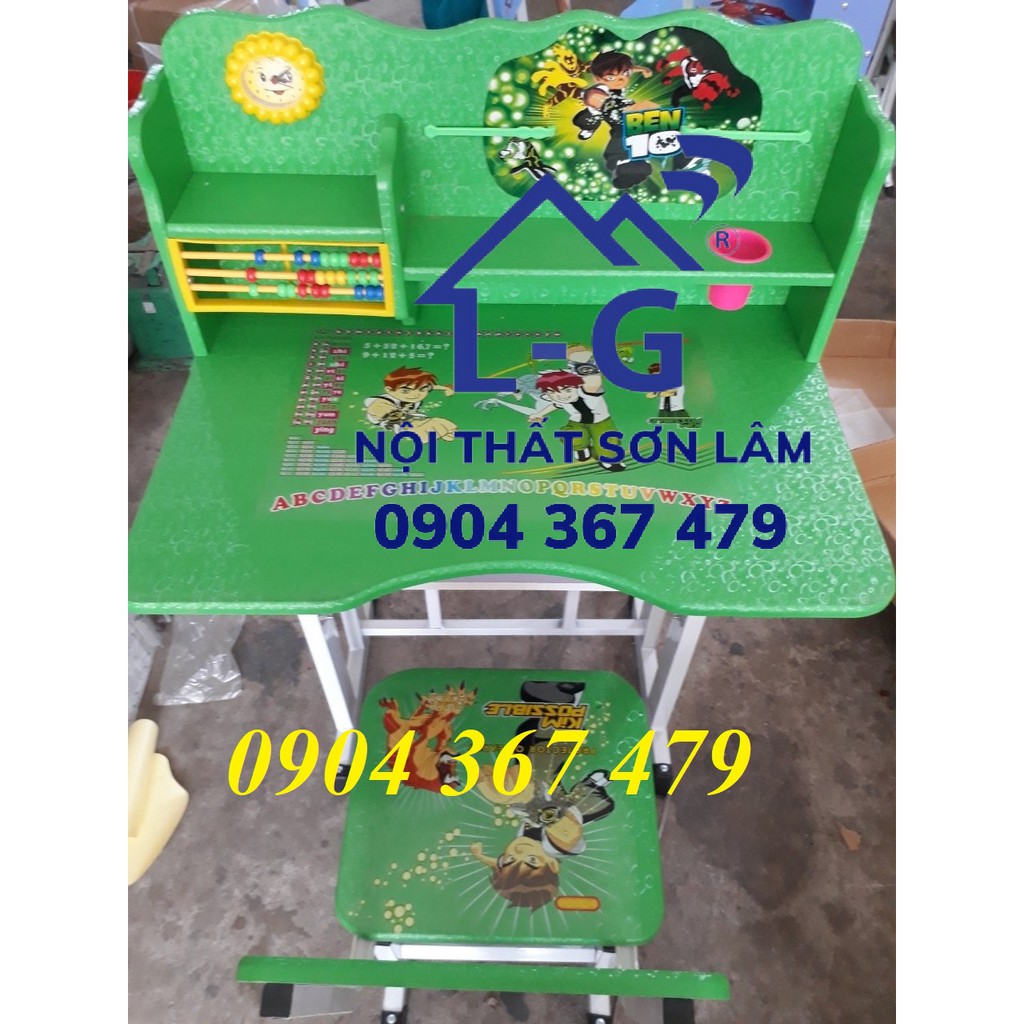 Bộ bàn ghế học sinh lắp ráp màu xanh chống gù cho bé | BigBuy360 - bigbuy360.vn