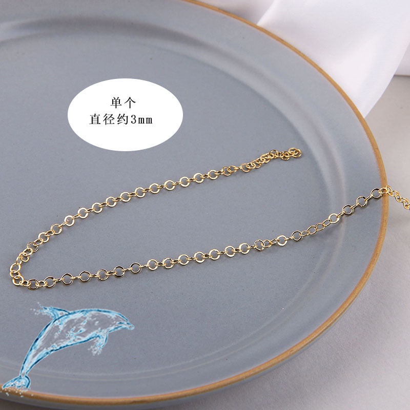 Dây Chuyền Mạ Vàng 18k 50cm Phong Cách Âu Mỹ Sang Trọng Dùng Làm Trang Sức Thủ Công diy