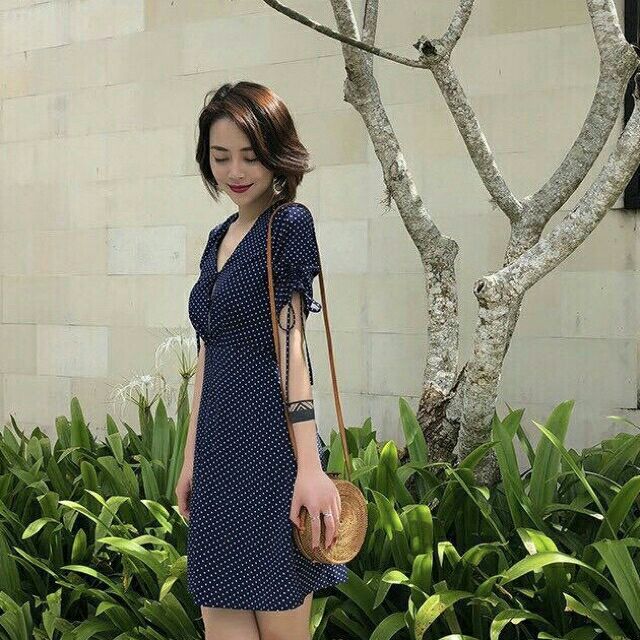 Đầm bi đỏ  xòe