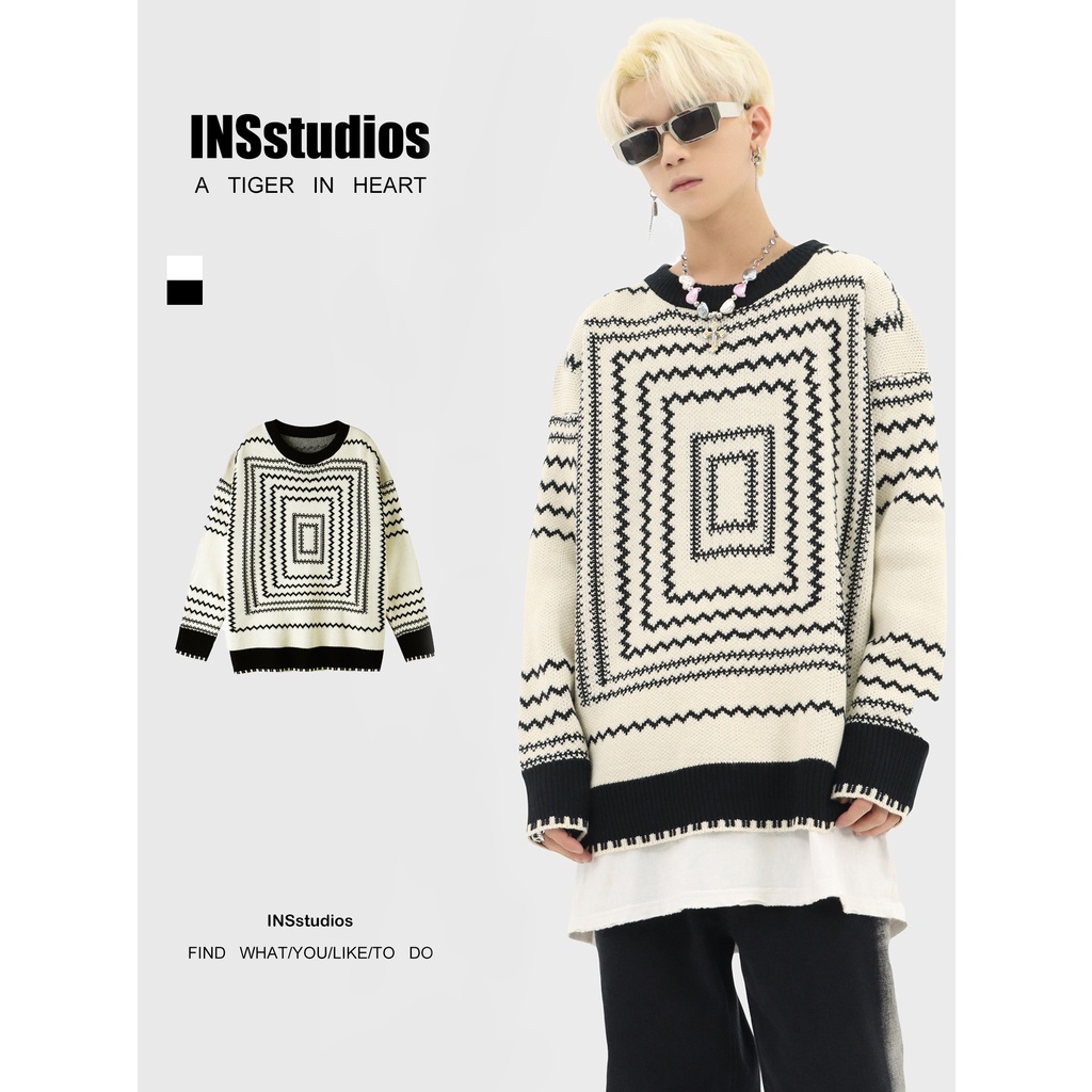 ÁO LEN HỌA TIẾT Ô VUÔNG 3D - ÁO LEN ULZZANG PHONG CÁCH HÀN QUỐC - ÁO LEN INSSTUDIOS UNISEX NAM NỮ