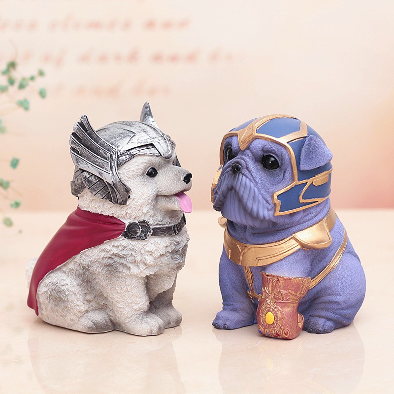 [THẠCH CAO] Mô hình cún con siêu anh hùng: Thanos, Captain America, Thor, Iron Man