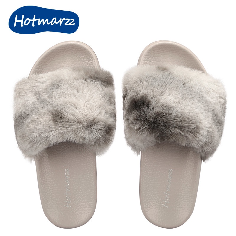 HotmarzzDép Lông Nữ Màu Xám/Hồng BQ4006
